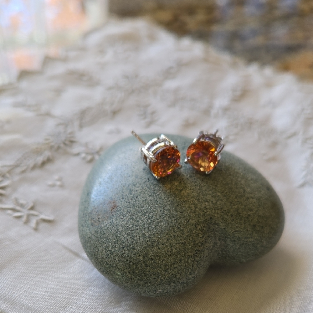 Rainbow Topaz Sterling Silver Studs